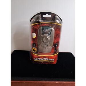 NEW SENTRY PR799 AM/FM POCKET RADIO BUILT-IN SPEAKER & EARBUDS